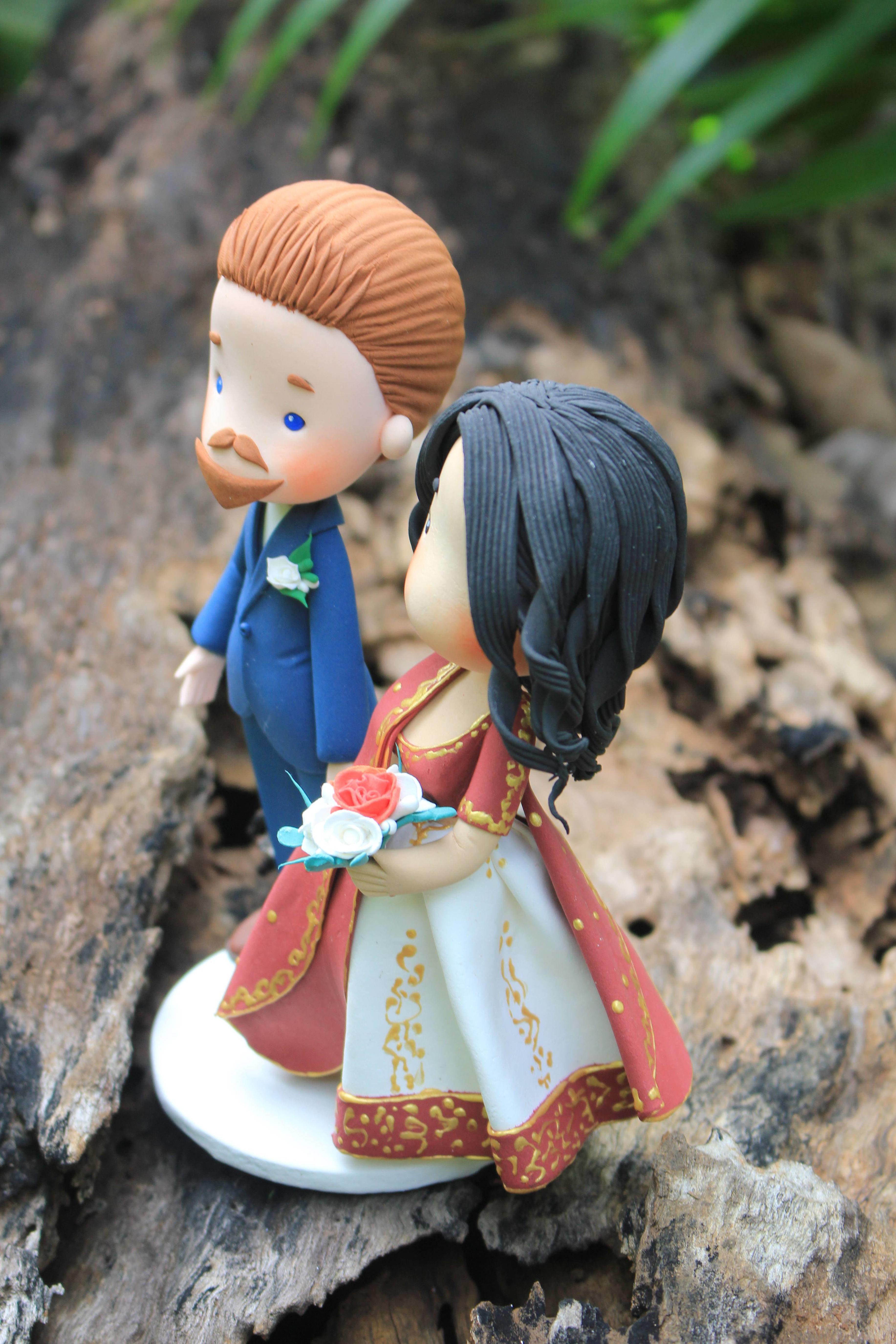 World Cake Topper Indian Wedding Cake Topper