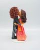 Picture of Mexican & Indian Lesbian Wedding Cake Topper, Bride & Bride Cake Topper