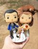 Picture of Mini Funko Pop Bride & Groom with Dogs Wedding Cake Topper