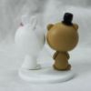 Picture of Custom Color Animal Cake Topper, Bear & Bunny Wedding Cake Topper