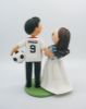 Picture of Soccer Fans Wedding Cake Topper, Custom Gift for Soccer Fans, Soccer Jersey Wedding Cake Topper