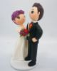 Picture of Superman Wedding Cake Topper, Purple Short Hair Bride & Superman Groom Topper, DC Fans Wedding