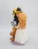 Picture of Fireman Wedding Cake Topper, Forehead Kissing Bride & Groom Cake Topper With A Cat, first responders Wedding Cake Topper