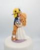 Picture of Fireman Wedding Cake Topper, Forehead Kissing Bride & Groom Cake Topper With A Cat, first responders Wedding Cake Topper