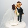 Picture of Cheek Kiss Wedding Cake Topper, Bridal Halter Dress Wedding Figurine, Gifts from Bridesmaids