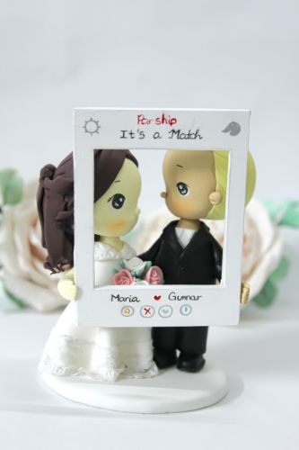 Picture of Parship Wedding Cake Topper, Online Dating apps Wedding Theme