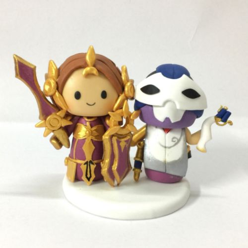 Picture of League of Legends Wedding Cake Topper, Leona & Jhin Clay Figure, Gamer wedding cake topper