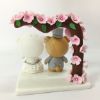 Picture of Rilakkuma wedding cake topper with Cherry Blossom Arch, Japanese Inspired Wedding Cake Decor, Sakura theme Cake Topper