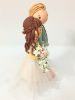 Picture of Fringe Bride & Blonde Groom Wedding Cake Topper, Pastel Themed Wedding Centerpiece 