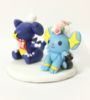 Picture of Shinx & Garchomp Pokemon Wedding Cake Topper, Wedding GIft Ideas for Geeks, Handmade Pokemon Cake Topper