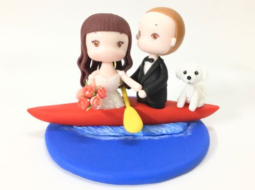 Picture of Kayak Wedding Cake Topper, Canoe Wedding Cake Topper, Banana Boat Wedding Cake Topper