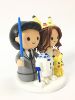 Picture of Star Wars & Pokemon Wedding Cake Topper, Jedi Groom & Pikachu Bride Cake Topper, R2-D2 and Pikachu Clay Miniature