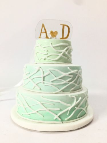 Picture of Custom Wedding Cake Ornament, 10th Year Wedding Anniversary Gift idea, Mini Wedding Cake Replica