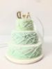 Picture of Custom Wedding Cake Ornament, 10th Year Wedding Anniversary Gift idea, Mini Wedding Cake Replica