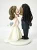 Picture of Dreadlocks Groom Wedding Cake Topper, Interracial Couple Wedding Cake Decor, Wedding Gifts for Mixed Race Crouples