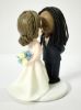 Picture of Dreadlocks Groom Wedding Cake Topper, Interracial Couple Wedding Cake Decor, Wedding Gifts for Mixed Race Crouples