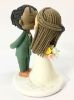 Picture of Dreadlocks wedding cake topper, Afro Bun Groom & Updo Bride Wedding Cake Topper