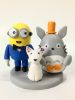 Picture of Minion & Totoro Wedding Cake Topper with a Dog, Gay Wedding cake Topper, Same sex wedding