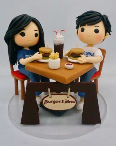 Picture of First Date Wedding Cake Topper, Anniversary Love Cake Topper, 3 stage of Love Topper