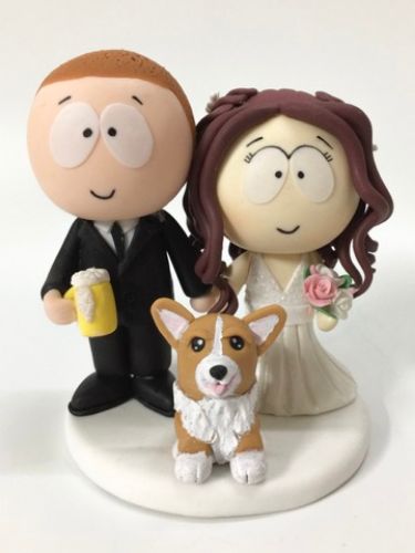 Picture of South Park Wedding Cake Topper with Dog, Beer Lover Groom Topper