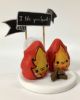 Picture of Mr & Mrs Calcifer Wedding Cake Topper, I Like Your Spark Wedding Cake Topper, Howl's Moving Castle Inspired Figurine