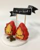 Picture of Mr & Mrs Calcifer Wedding Cake Topper, I Like Your Spark Wedding Cake Topper, Howl's Moving Castle Inspired Figurine