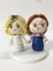 Picture of Chucky & Tiffany Halloween Wedding Cake Topper, Horror Themed Wedding, Halloween Wedding cake topper