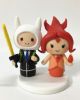 Picture of Finn & Flame Princess Wedding Cake Topper, Adventure Time Wedding Theme, Cartoon Commission Wedding Keepsake