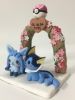 Picture of Vaporeron and Glaceon Pokemon Wedding Cake Topper with Floral Arch, Commission Pokemon Character