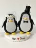 Picture of Penguin Bride & Groom Wedding Cake Topper, Animal Lovers Wedding Theme, Bridal Flower Crown Cake Topper