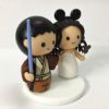 Picture of Obi- Wan Kenobi Groom with Lightsaber & Mickey Bride with Mickey Ice Cream Wedding Cake Topper