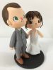 Picture of Animal Crossing Wedding Cake Topper, Bald Head Groom & Low Bun Bride Wedding Cake Topper