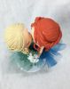 Picture of Kissing Lesbian Wedding Cake Topper, Blonde Hair Bride & Orange Hair Bride Cake topper, Short Wedding Dress Figurine