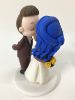 Picture of Interracial Wedding cake topper, Blue Hair Bride Figurine