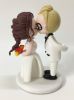 Picture of Braided Wedding Hair Bride & Slicked back hair Groom Wedding Cake Topper, Kissing Mr. & Mrs. Figurine