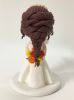 Picture of Braided Wedding Hair Bride & Slicked back hair Groom Wedding Cake Topper, Kissing Mr. & Mrs. Figurine