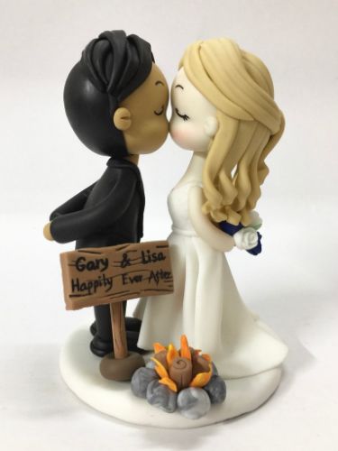 Picture of Camping Wedding Cake Topper, Hiking Wedding cake topper, Outdoor wedding theme