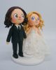 Picture of Handmade Animal Crossing Wedding Cake Topper, Long Hair Groom & Blonde Bride Figurine