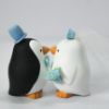 Picture of Kissing Penguin Wedding Cake Topper, Blue Themed Penguin Cake Topper, Miniature Penguin Figurine Gift