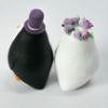 Picture of Purple Theme Penguin Wedding Cake Topper,  Penguin Engagement Cake Topper