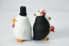 Picture of Mixed Race Penguin Wedding Cake Topper, Valentines Day Gift for Interracial Couples