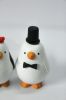 Picture of Interracial Penguin Wedding Cake Topper, Red Theme Wedding Cake Decoration