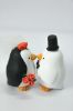 Picture of Interracial Penguin Wedding Cake Topper, Red Theme Wedding Cake Decoration