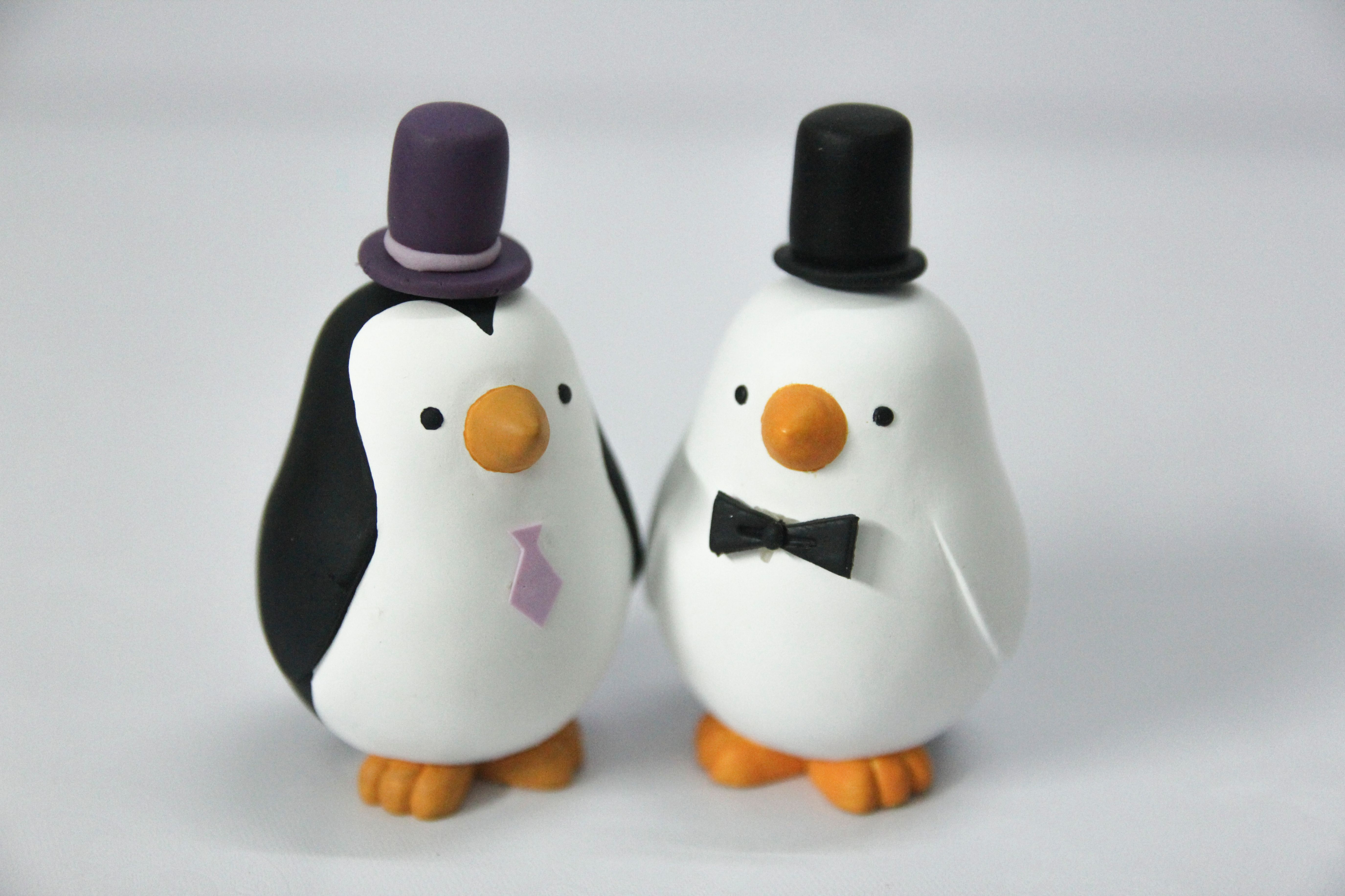 Picture of Same Sex Penguin Wedding Cake Topper, Gay Wedding Cake Topper, Groom & Groom Wedding Figurine