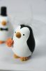 Picture of Mixed Race Miniature Penguin Wedding Cake Topper, Interracial Mr. & Mrs. Penguin Wedding Figurine