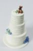 Picture of Handmade Wedding Cake Ornament with Dog Topper,  Blue Theme Wedding Keepsake 