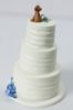 Picture of Handmade Wedding Cake Ornament with Dog Topper,  Blue Theme Wedding Keepsake 