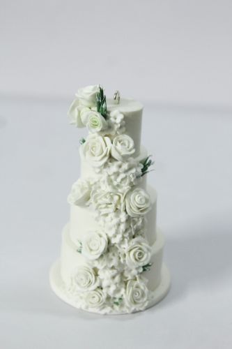 Picture of Roses 4-tiers Wedding Cake Ornament, Wedding Cake Replica Keepsake