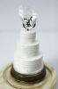 Picture of Three-Tier Simple White Wedding Cake With Topper Ornament, Handmade White Wedding Cake Replica