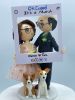 Picture of Ok Cupid Wedding Cake Topper with Dogs, Wedding Anniversary Gifts for Parents, Half Bald Groom Wedding Figurine